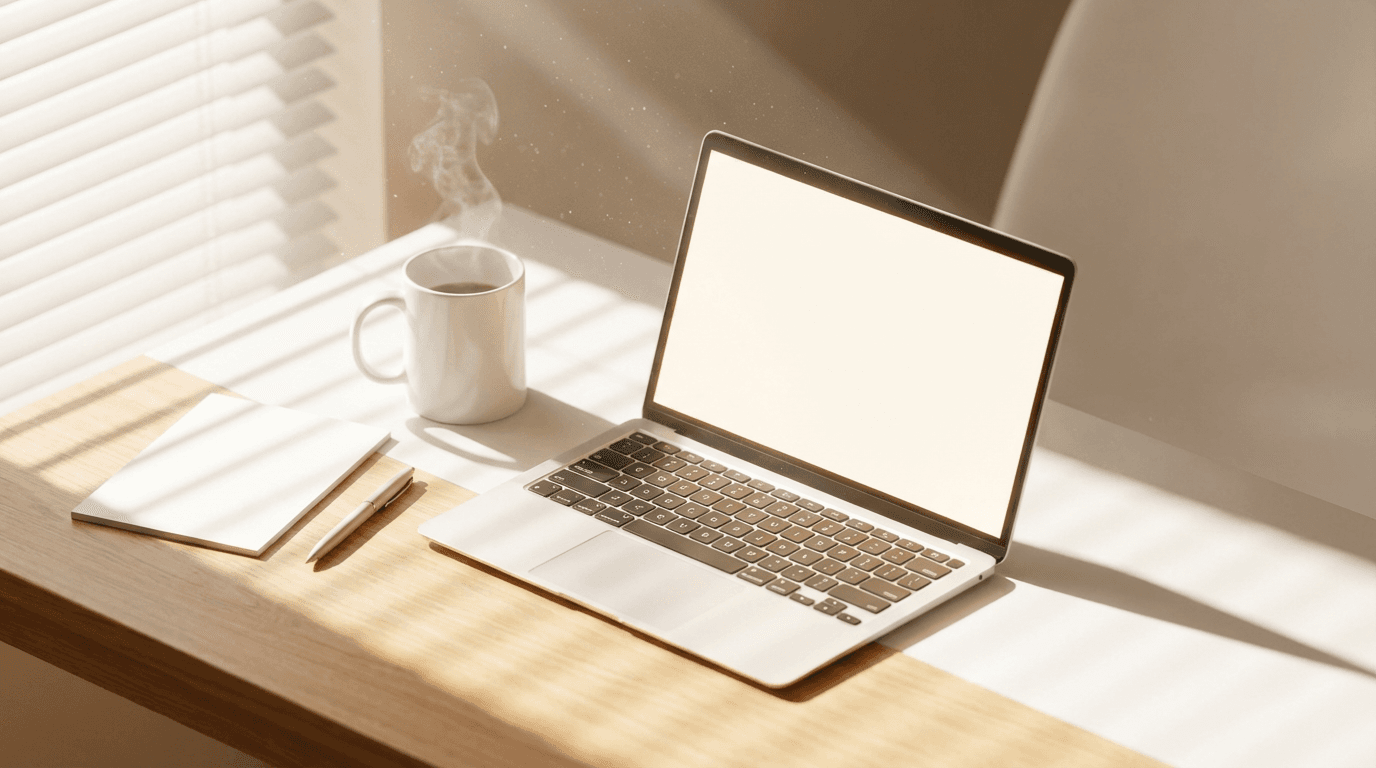Laptop with CRM interface on a desk